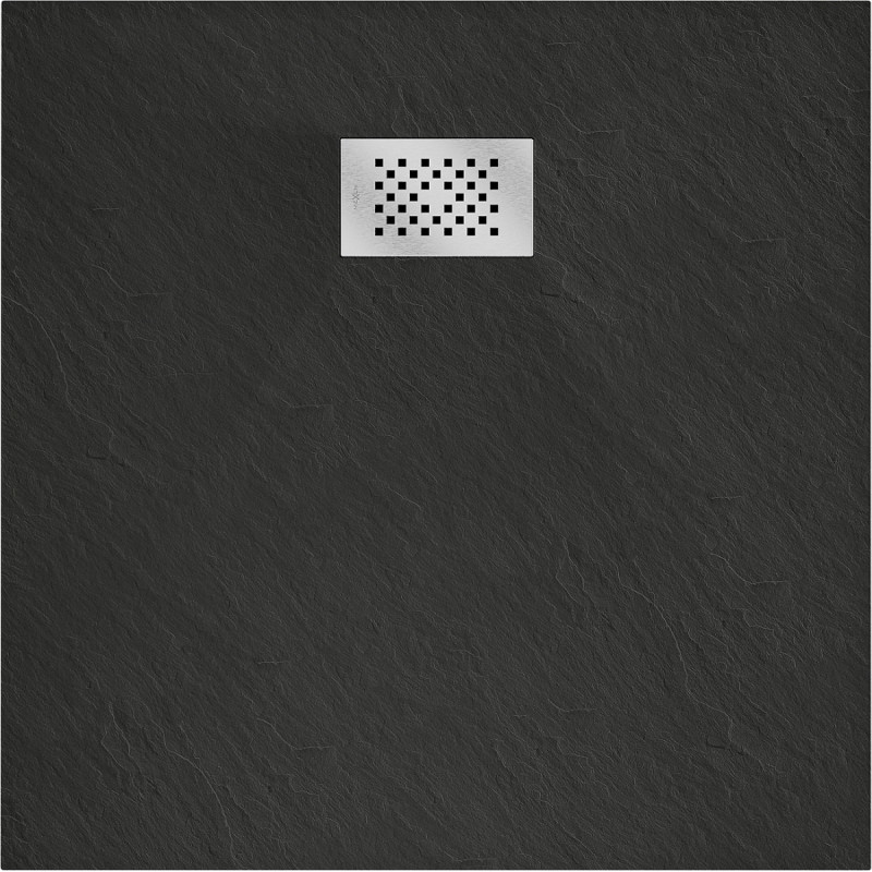 Mexen Hugo recepție de duș pătrat SMC 80 x 80 cm, negru, mască inox - 42708080-X