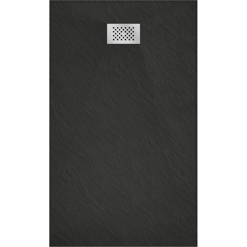 Mexen Hugo téglalap alakú zuhanytálca SMC 140 x 80 cm, fekete, inox burkolat - 42708014-X