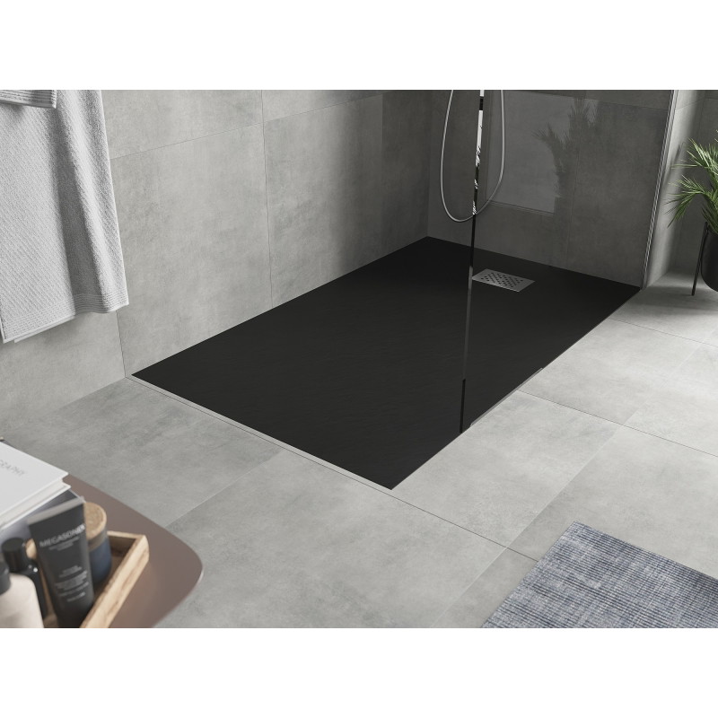 Mexen Hugo tăviță de duș dreptunghiulară SMC 150 x 80 cm, negru, mască inox - 42708015-X