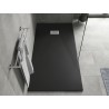 Mexen Hugo SMC téglalap alakú zuhanytálca 180 x 80 cm, fekete, inox takarólemez - 42708018-X