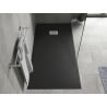 Mexen Hugo téglalap alakú SMC zuhanytálca 180 x 80 cm, fekete, inox burkolat - 42708018-X