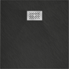 Mexen Hugo tavă de duș pătrată SMC 90 x 90 cm, negru, mască inox - 42709090-X
