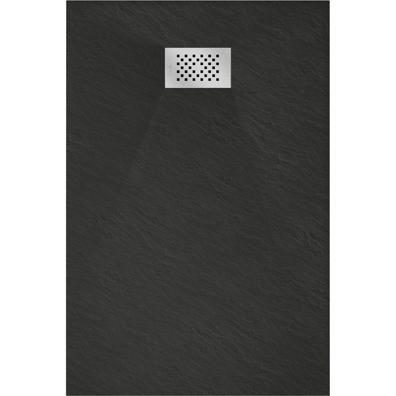 Mexen Hugo négyszögletes SMC zuhanytálca 130 x 90 cm, fekete, inox burkolat - 42709013-X