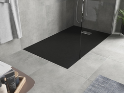 Mexen Hugo téglatest SMC 160 x 90 cm, fekete, inox takarólemez - 42709016-X
