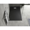 Mexen Hugo téglalap alakú SMC zuhanytálca 150 x 90 cm, fekete, inox takaróelem - 42709015-X