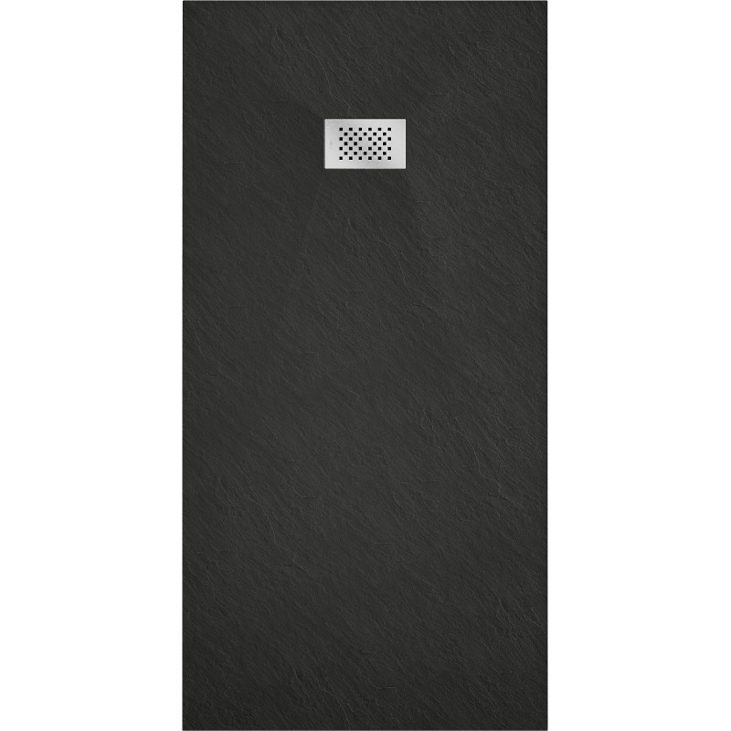 Mexen Hugo téglalap alakú SMC zuhanytálca 170 x 90 cm, fekete, inox burkolat - 42709017-X
