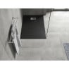 Mexen Hugo téglalap alakú padlóvédő SMC 100 x 90 cm, fekete, inox takaróval - 42709010-X