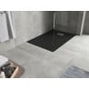 Mexen Hugo téglalap alakú padlóvédő SMC 100 x 90 cm, fekete, inox takaróval - 42709010-X