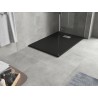Mexen Hugo téglalap alakú zuhanytálca SMC 110 x 80 cm, fekete, inox takarólemez - 42708011-X