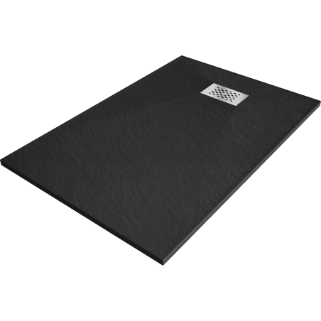 Mexen Hugo rektanguláris SMC zuhanytálca 110 x 90 cm, fekete, inox burkolat - 42709011-X