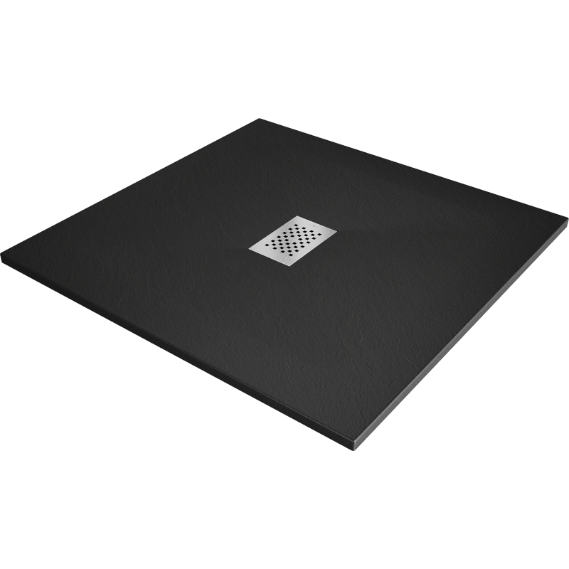 Mexen Hugo cadă de duș pătrată SMC 100 x 100 cm, negru, mascare inox - 42701010-X