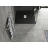 Mexen Hugo SMC négyzet alakú zuhanytálca 100 x 100 cm, fekete, inox takaró - 42701010-X