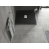 Mexen Hugo tăviță de duș pătrată SMC 100 x 100 cm, neagră, mască inox - 42701010-X