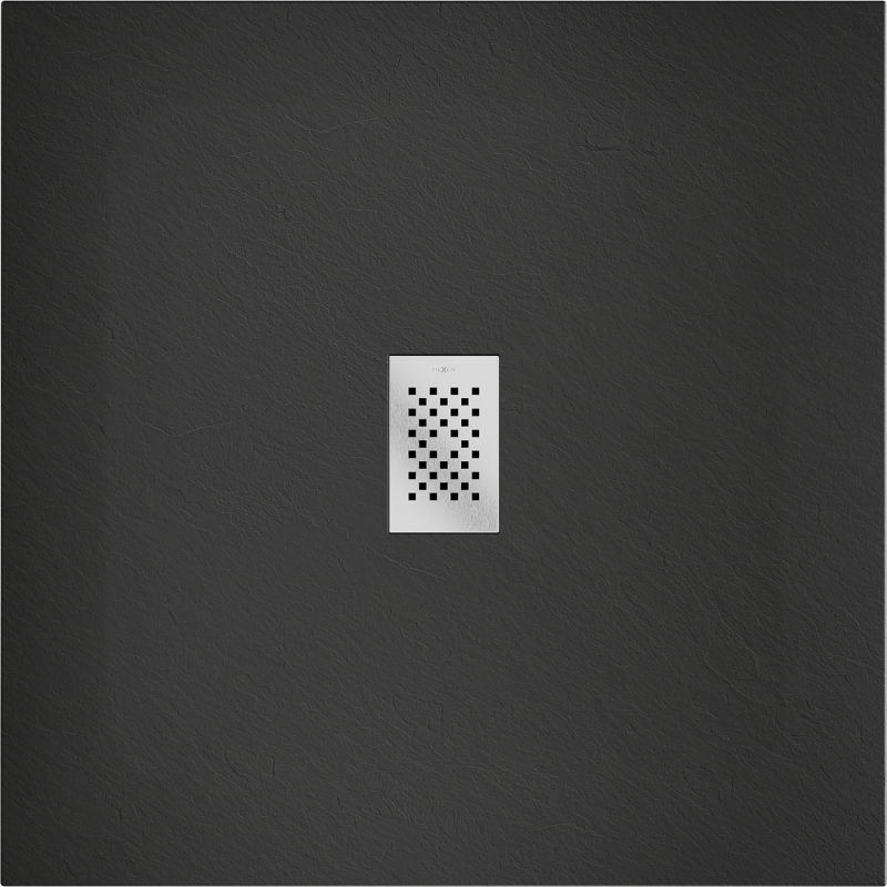 Mexen Hugo négyzet alakú zuhanytálca SMC 100 x 100 cm, fekete, inox borítás - 42701010-X