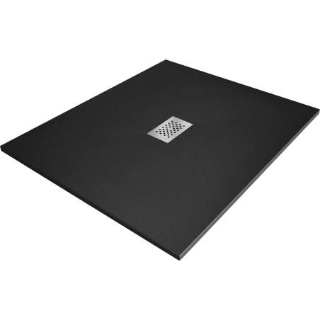 Mexen Hugo téglalap alakú SMC zuhanytálca 120 x 100 cm, fekete, inox burkolat - 42701012-X