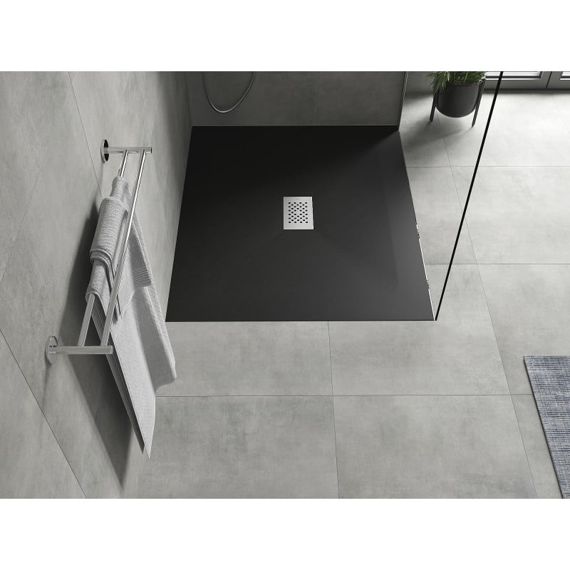 Mexen Hugo brod rectangular SMC 120 x 100 cm, negru, mască inox - 42701012-X