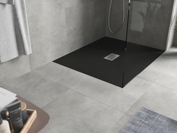 Mexen Hugo cadă dreptunghiulară SMC 120 x 100 cm, negru, capac inox - 42701012-X