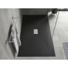 Mexen Hugo cadă dreptunghiulară SMC 180 x 100 cm, negru, capac inox - 42701018-X