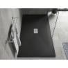 Mexen Hugo téglatest zuhanytál SMC 150 x 100 cm, fekete, inox takaró - 42701015-X