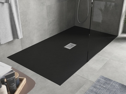 Mexen Hugo cadă dreptunghiulară SMC 180 x 100 cm, negru, capac inox - 42701018-X
