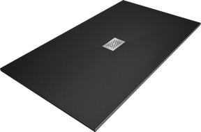 Mexen Hugo SMC téglalap alakú zuhanytálca 200 x 100 cm, fekete, inox takaróelemmel - 42701020-X