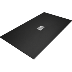 Mexen Hugo SMC téglalap alakú zuhanytálca, 180 x 100 cm, fekete, inox fedél - 42701018-X