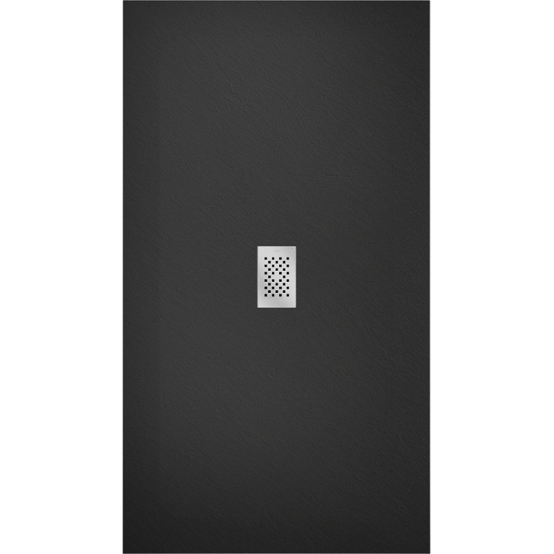 Mexen Hugo téglalap alakú SMC zuhanytálca 180 x 100 cm, fekete, inox fedlap - 42701018-X