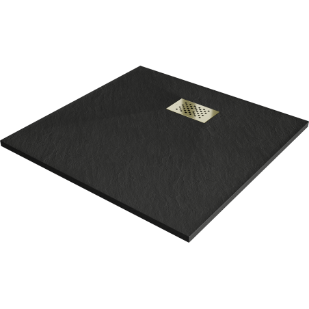 Mexen Hugo cabină de duș pătrată SMC 90 x 90 cm, neagră, capac auriu - 42709090-G