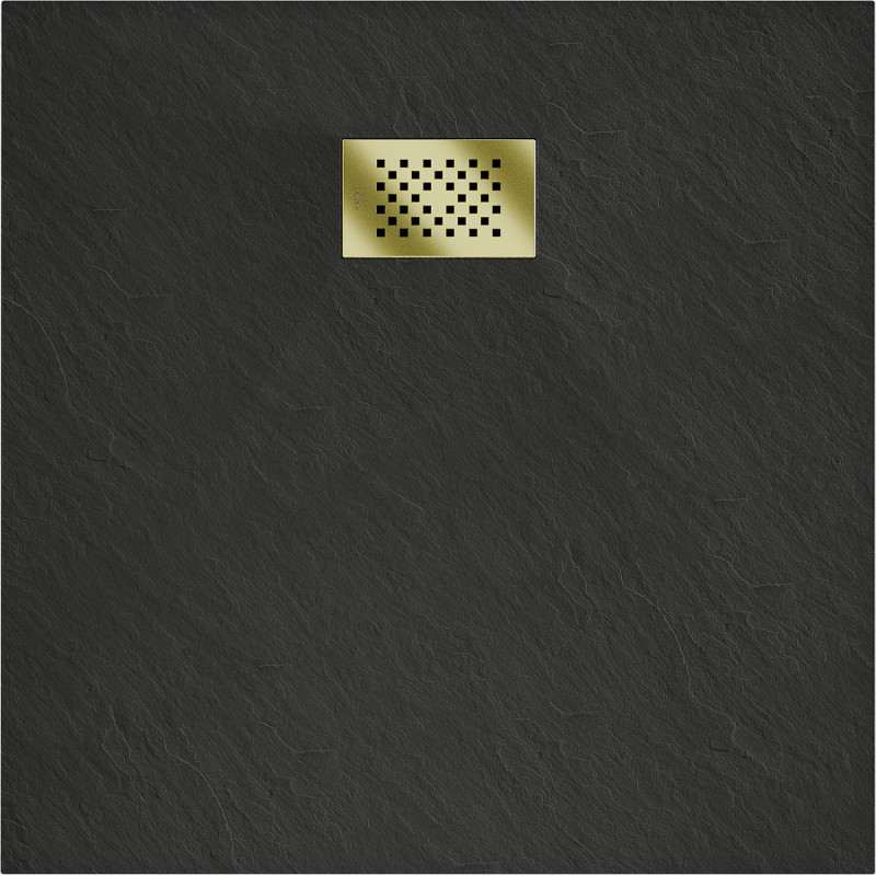 Mexen Hugo brodzik pătrat SMC 70 x 70 cm, negru, mascator auriu - 42707070-G