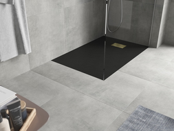 Mexen Hugo brodzik dreptunghiular SMC 100 x 70 cm, negru, mascare auriu - 42707010-G