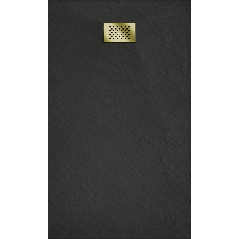 Mexen Hugo brodzik dreptunghiular SMC 150 x 70 cm, negru, mascator auriu - 42707015-G