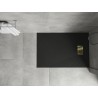 Mexen Hugo téglalap alakú SMC zuhanytálca 100 x 80 cm, fekete, arany takaróelem - 42708010-G