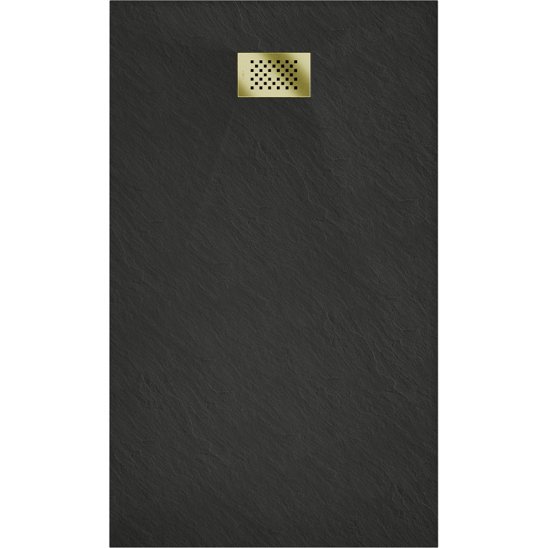 Mexen Hugo tăviță de duș dreptunghiulară SMC 140 x 80 cm, neagră, mască aurie - 42708014-G