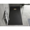 Mexen Hugo cabina de duș dreptunghiulară SMC 170 x 80 cm, neagră, cu masca aurie - 42708017-G