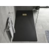 Mexen Hugo téglalap alakú SMC zuhanytálca 170 x 80 cm, fekete, arany takaróelem - 42708017-G