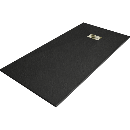 Mexen Hugo cadă de duș dreptunghiulară SMC 180 x 80 cm, negru, capac mascare auriu - 42708018-G