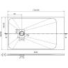 Mexen Hugo cadafă prostă cu design dreptunghiular SMC 180 x 80 cm, negru, capac aurit - 42708018-G