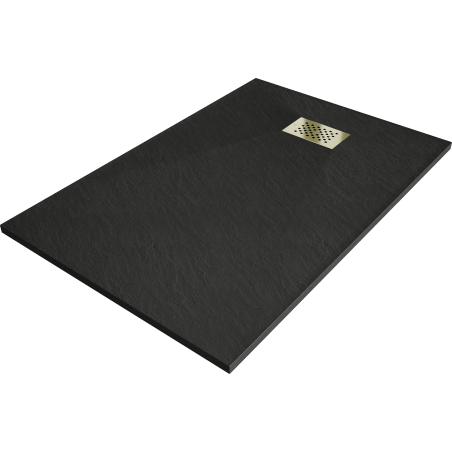 Mexen Hugo téglalap alakú SMC 100 x 90 cm, fekete, arany burkolat - 42709010-G