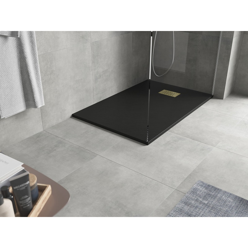 Mexen Hugo recee de duș dreptunghiular SMC 120 x 90 cm, negru, mascare aurie - 42709012-G