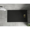Mexen Hugo téglalap alakú SMC zuhanytálca 150 x 90 cm, fekete, arany fedőelem - 42709015-G