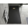 Mexen Hugo cadă dreptunghiulară SMC 180 x 90 cm, negru, mască aurie - 42709018-G