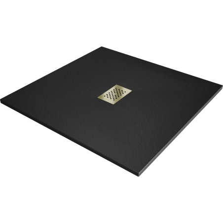Mexen Hugo brod x pătrat SMC 100 x 100 cm, negru, capac de aur - 42701010-G