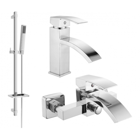 Mexen Libra Set de baie DQ77, crom - 745103DQ77-00