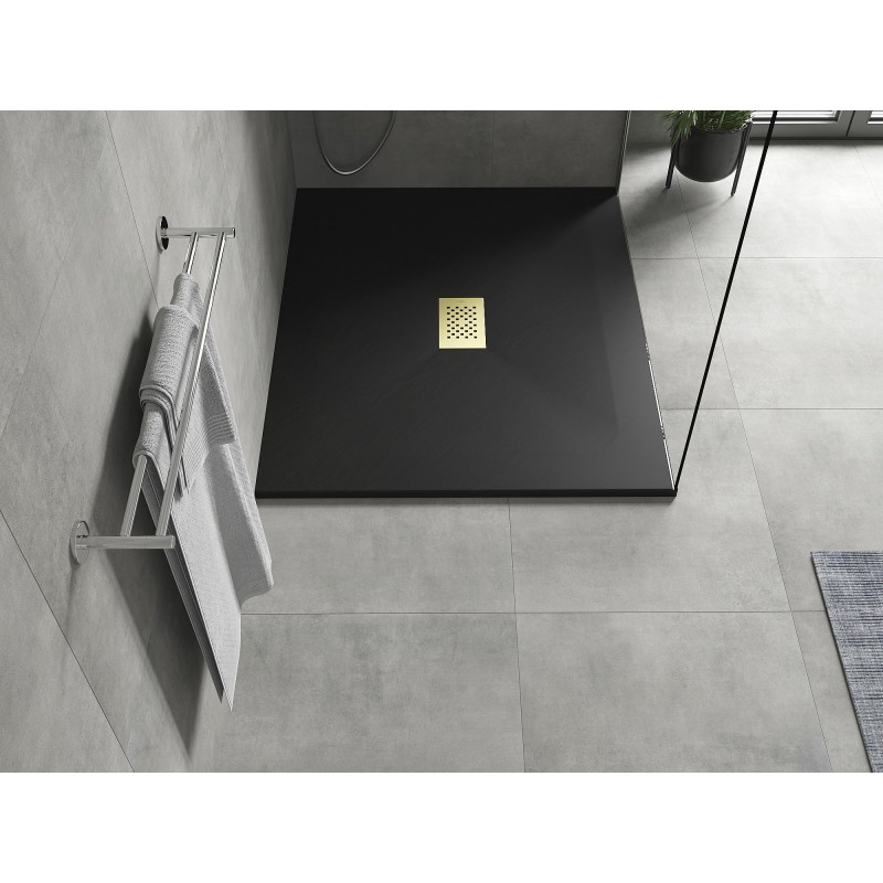 Mexen Hugo brodzik dreptunghiular SMC 120 x 100 cm, negru, mascare aurie - 42701012-G