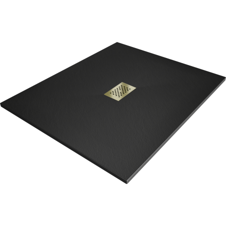Mexen Hugo brodzik dreptunghiular SMC 120 x 100 cm, negru, mască aurie - 42701012-G