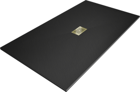 Mexen Hugo cadă de duș dreptunghiulară SMC 150 x 100 cm, negru, mascare aurie - 42701015-G