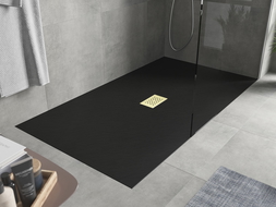 Mexen Hugo cabina de duche rectangular SMC 170 x 100 cm, negru, capac de aur - 42701017-G