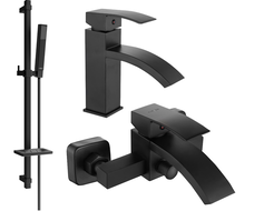 Mexen Libra DQ77 set de baie, negru - 745103DQ77-70