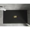 Mexen Hugo téglalap alakú SMC zuhanytálca 200 x 100 cm, fekete, arany takaróelem - 42701020-G