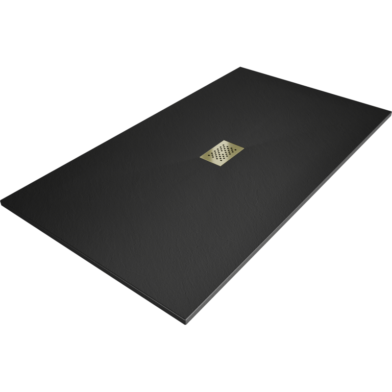Mexen Hugo cabina de duche rectangular SMC 170 x 100 cm, negru, capac de aur - 42701017-G